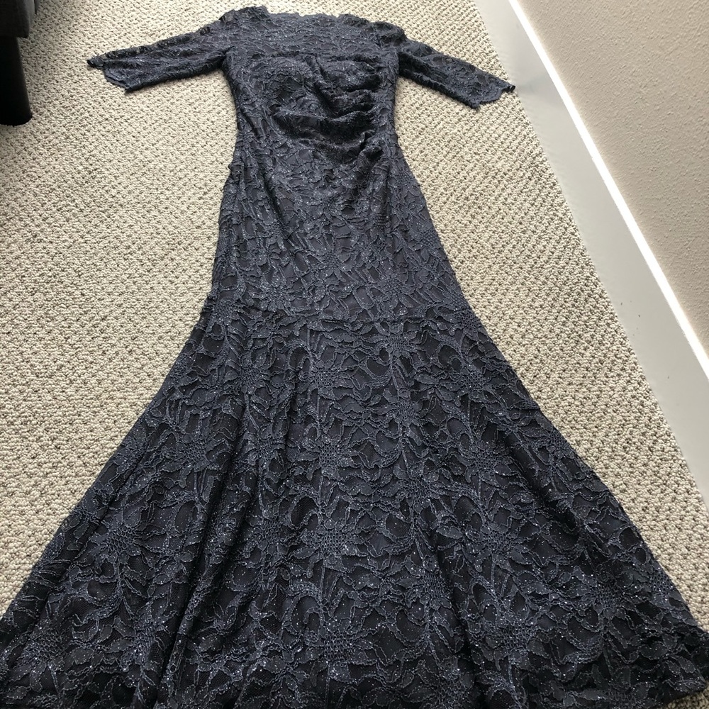 Formal mermaid lace/glittery navy blue long dress
